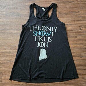 The Only Snow I Like is Jon Game of Thrones Bella + Canvas Black Tank Top Size M
